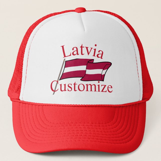 Latvia Country Flag Thunder_Cove Trucker Hat (Front)