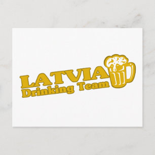 Latvia Drinking Team Postcard