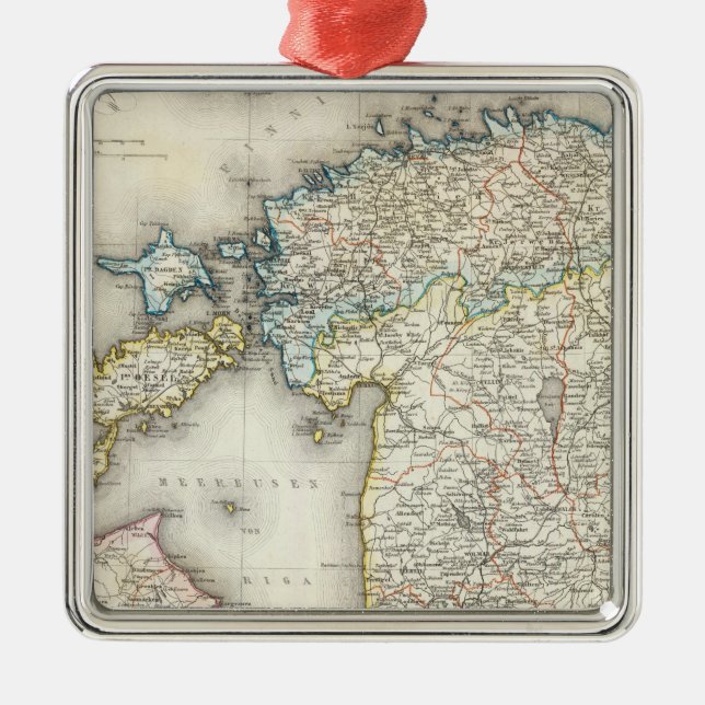 Latvia, Estonia Metal Tree Decoration (Front)