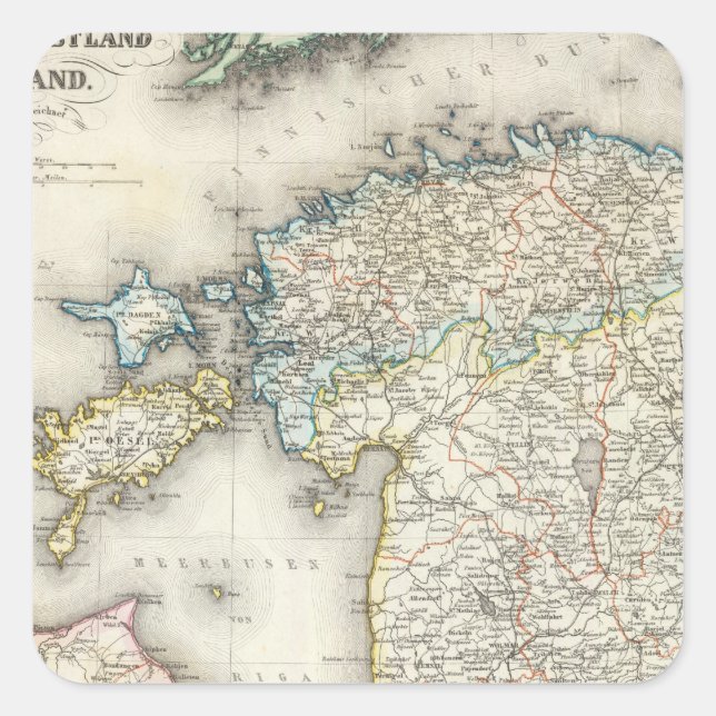 Latvia, Estonia Square Sticker (Front)