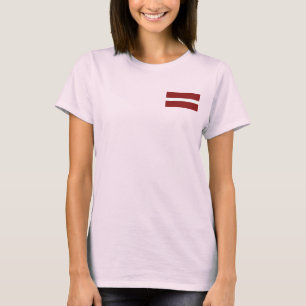 Latvia Flag and Map dk T-Shirt