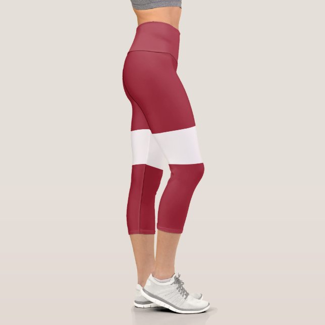 Latvia Flag Capri Leggings (Right)