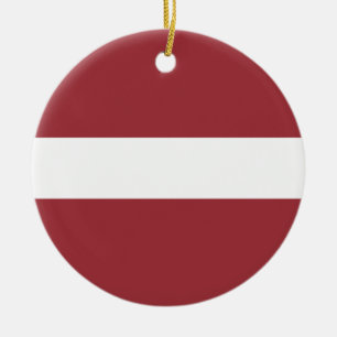 Latvia Flag Ceramic Tree Decoration