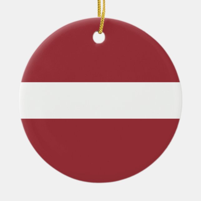 Latvia Flag Ceramic Tree Decoration (Front)