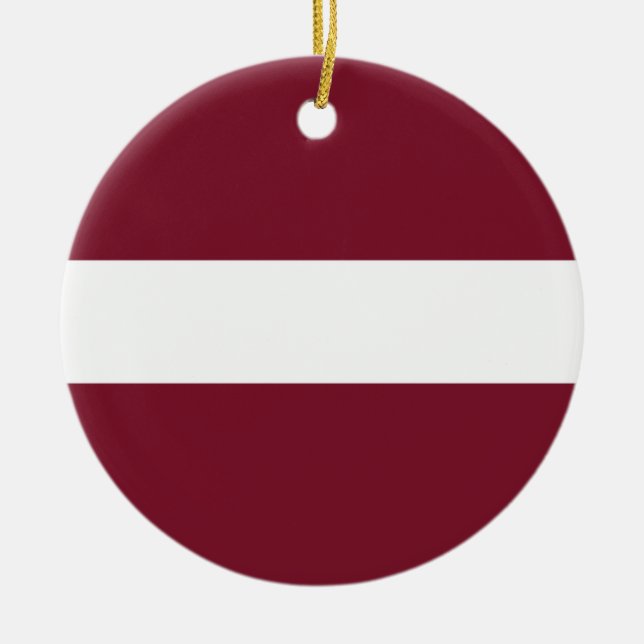 Latvia flag ceramic tree decoration (Front)