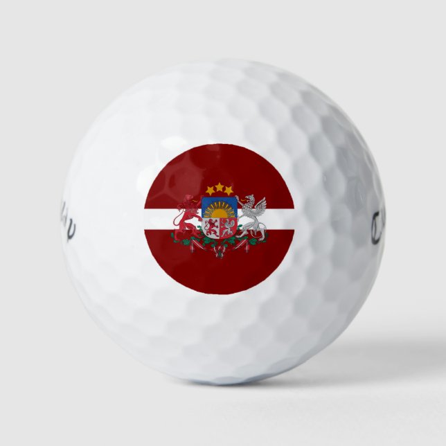 Latvia flag-coat of arms       golf balls (Front)