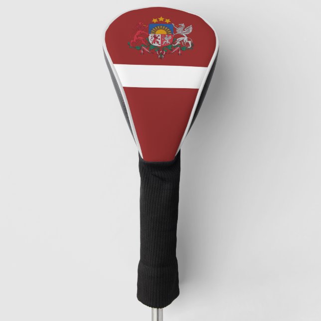 Latvia flag-coat of arms  golf head cover (Front)