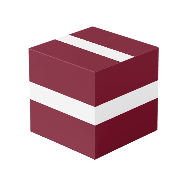 Latvia flag cube (Front Angled)