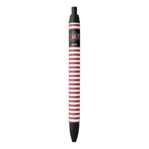 Latvia Flag Cute Patriotic Black Ink Pen