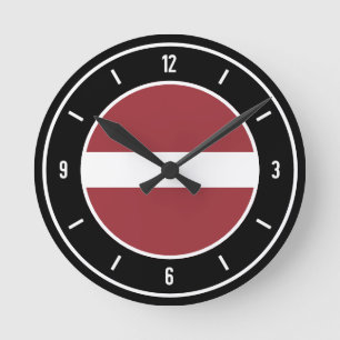 Latvia Flag Elegant Round Clock