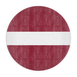 Latvia Flag Emblem Cutting Board