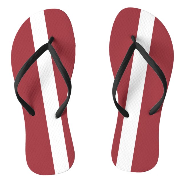 Latvia Flag Flip Flops (Footbed)