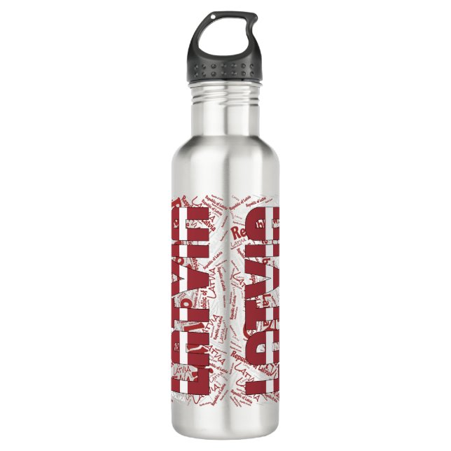Latvia Flag Gorgeous Patriotic 710 Ml Water Bottle (Front)