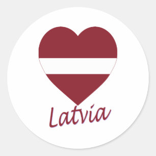 Latvia Flag Heart Classic Round Sticker