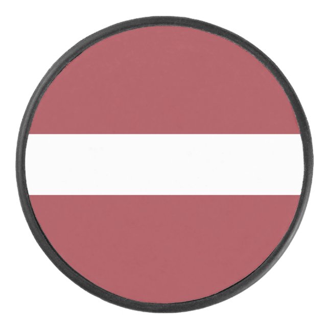 Latvia Flag Hockey Puck (Front)
