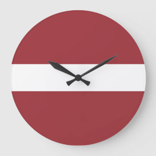 Latvia Flag Large Clock