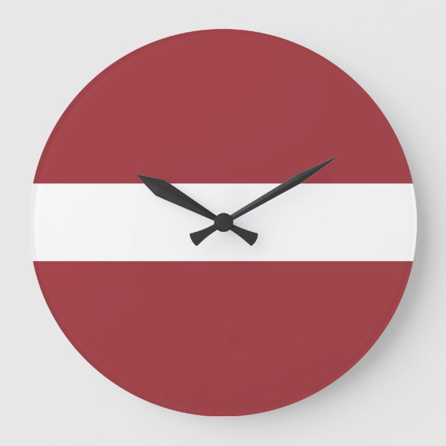 Latvia Flag Large Clock (Front)