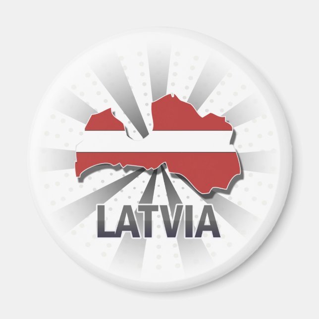Latvia Flag Map 2.0 Magnet (Front)