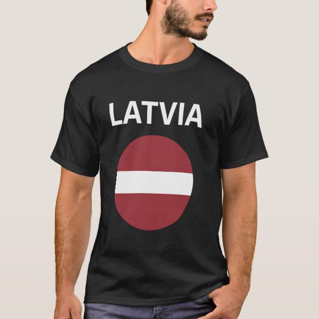 Latvia Flag Modern T-Shirt (Front)