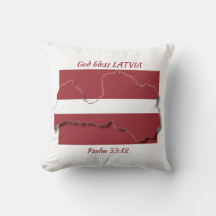LATVIA FLAG Patriotic Scripture Custom Cushion