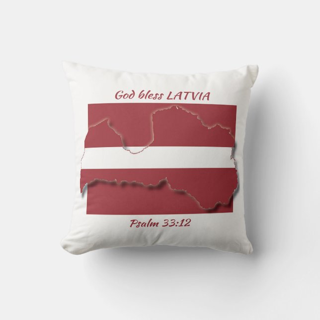 LATVIA FLAG Patriotic Scripture Custom Cushion (Front)