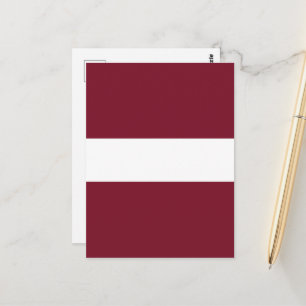 Latvia flag postcard