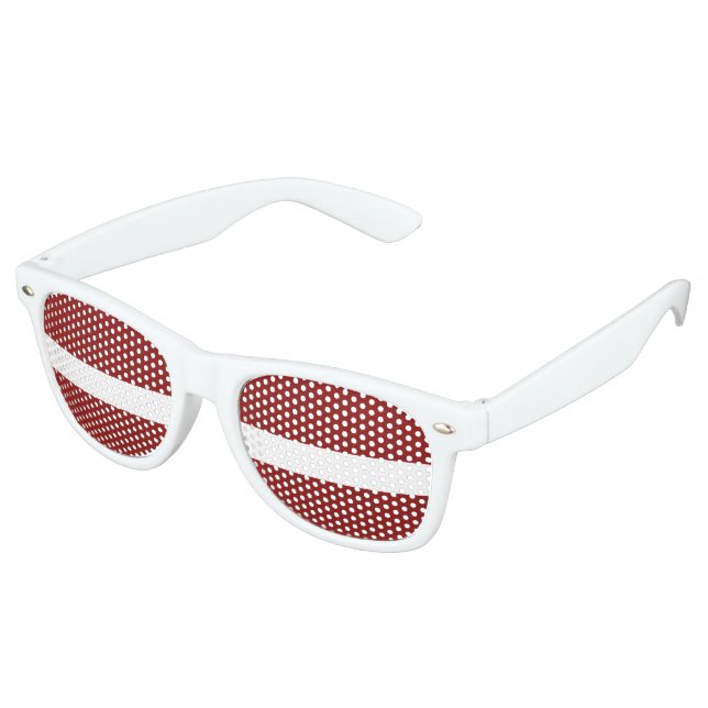 Latvia Flag Retro Sunglasses (Angled)