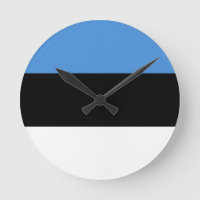 Latvia Flag Round Clock