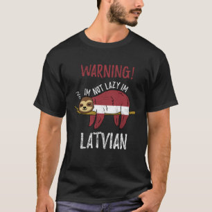 Latvia Flag Sloth Im Not Lazy Im Latvian Vintage T-Shirt