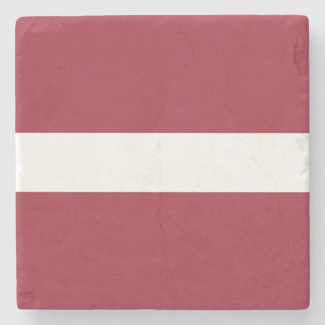 Latvia Flag Stone Coaster (Front)