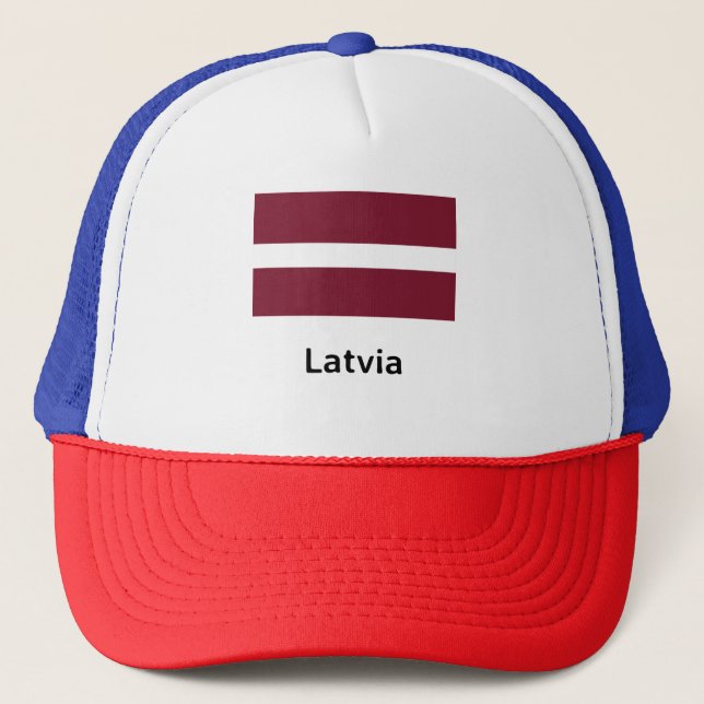 Latvia Flag Trucker Hat (Front)