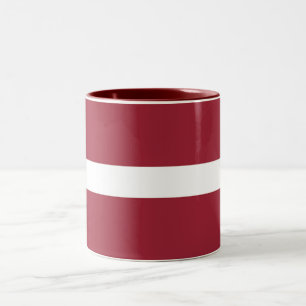 Latvia Flag Two-Tone Coffee Mug