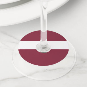 Latvia flag wine glass tag