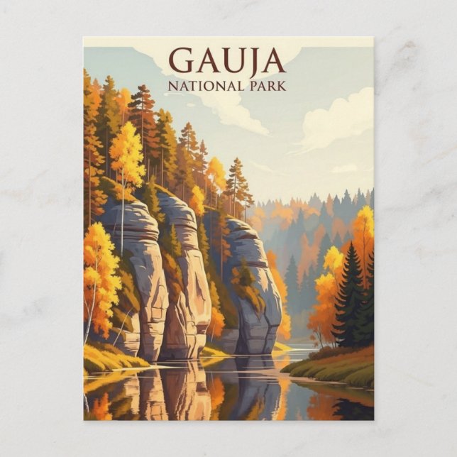 Latvia Gauja National Park Travel Postcard (Front)
