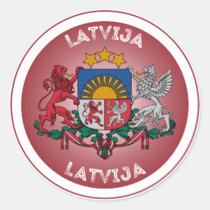 Latvia Heritage Emblem Classic Round Sticker