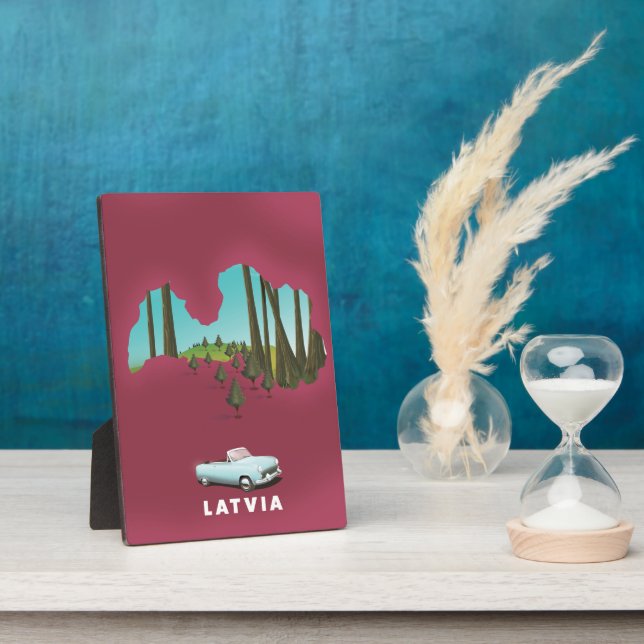 Latvia Illustrated map Plaque (Side)