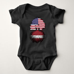 Latvia Latvian American USA United States America Baby Bodysuit