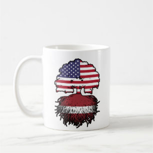 Latvia Latvian American USA United States America Coffee Mug