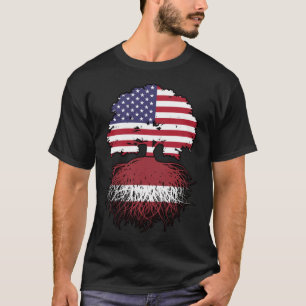 Latvia Latvian American USA United States America T-Shirt