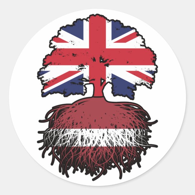 Latvia Latvian British UK United Kingdom Britain Classic Round Sticker (Front)