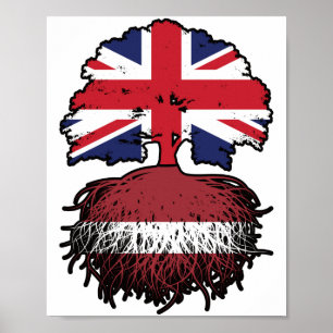 Latvia Latvian British UK United Kingdom Britain Poster