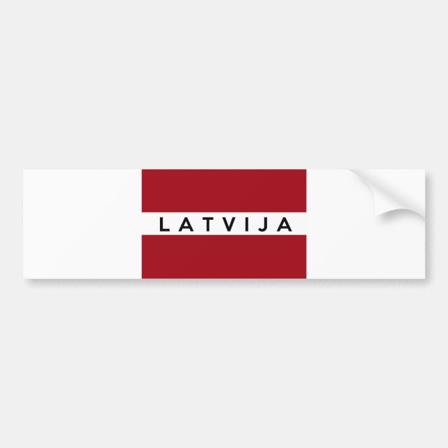 Latvia Latvian flag country Latvija text name Bumper Sticker (Front)