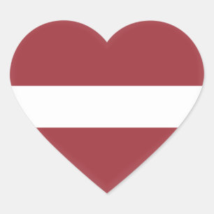 Latvia (Latvian) Flag Heart Sticker