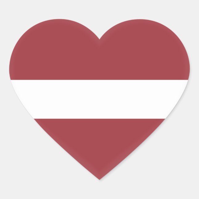 Latvia (Latvian) Flag Heart Sticker (Front)