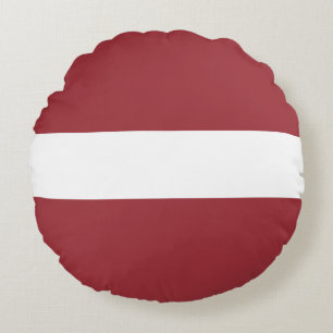 Latvia (Latvian) Flag Round Cushion