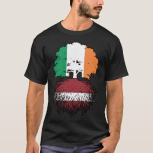 Latvia Latvian Irish Ireland Tree Roots Flag T-Shirt