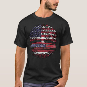Latvia Latvian US American USA United States Tree T-Shirt