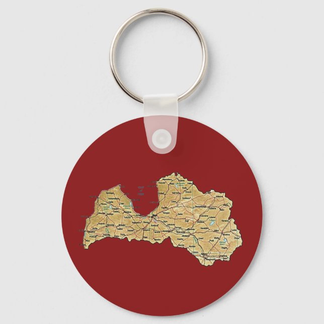 Latvia Map Keychain (Front)