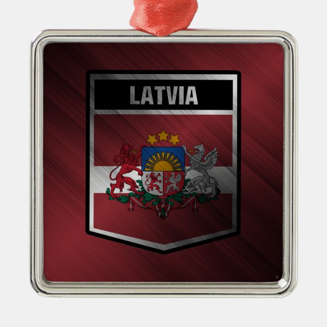 Latvia Metal Tree Decoration (Front)
