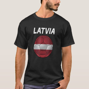 Latvia National Flag Football Latvia Soccer Ball T-Shirt